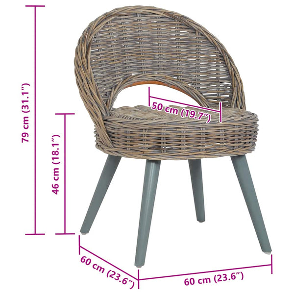 Sessel Kubu-Rattan Grau