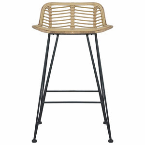 Barhocker 2 Stk. Rattan Natur