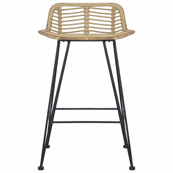 Barhocker 2 Stk. Rattan Natur