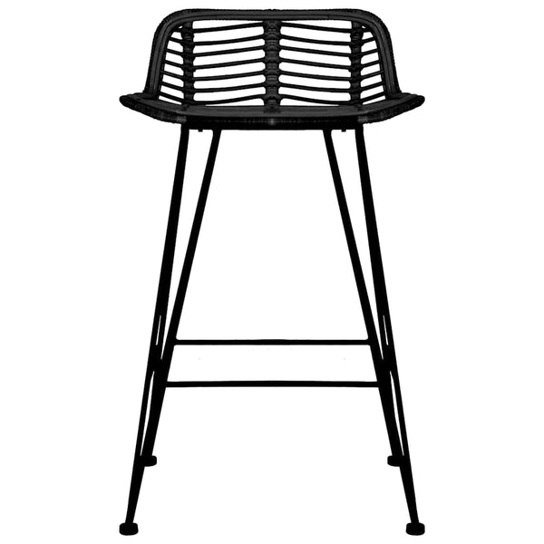 Barhocker 2 Stk. Schwarz Rattan
