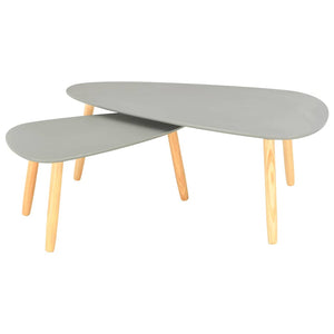 Couchtische 2 Stk. Grau Kiefer Massivholz