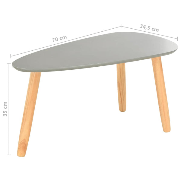 Couchtische 2 Stk. Grau Kiefer Massivholz