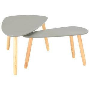 Couchtische 2 Stk. Grau Kiefer Massivholz