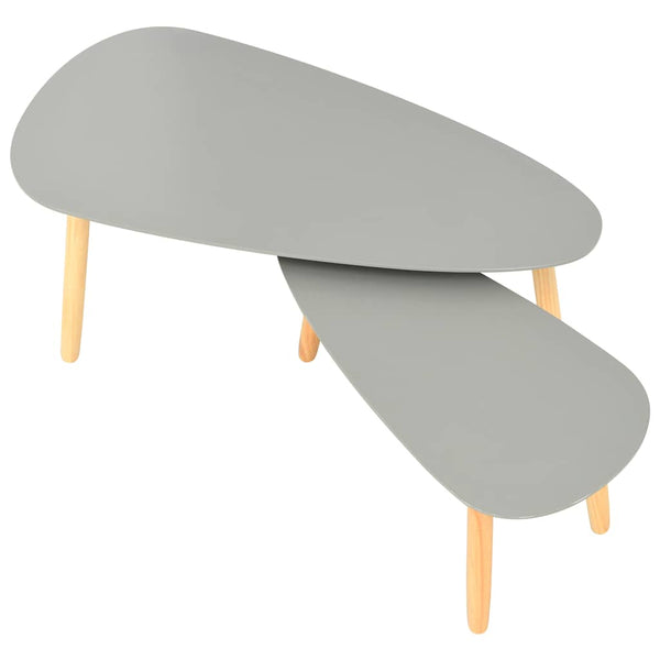 Couchtische 2 Stk. Grau Kiefer Massivholz