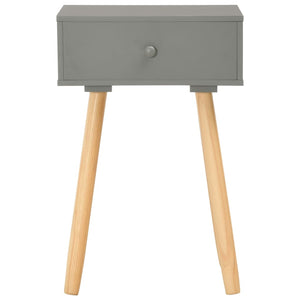 Nachttische 2 Stk. Grau Kiefer Massivholz