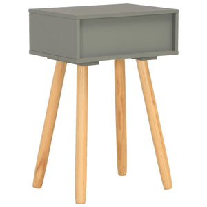Nachttische 2 Stk. Grau Kiefer Massivholz