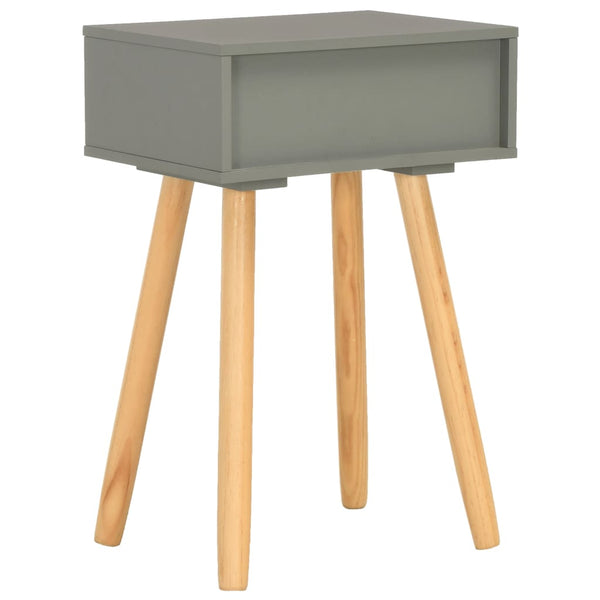 Nachttische 2 Stk. Grau Kiefer Massivholz
