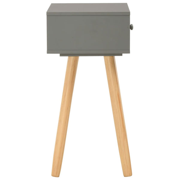 Nachttische 2 Stk. Grau Kiefer Massivholz