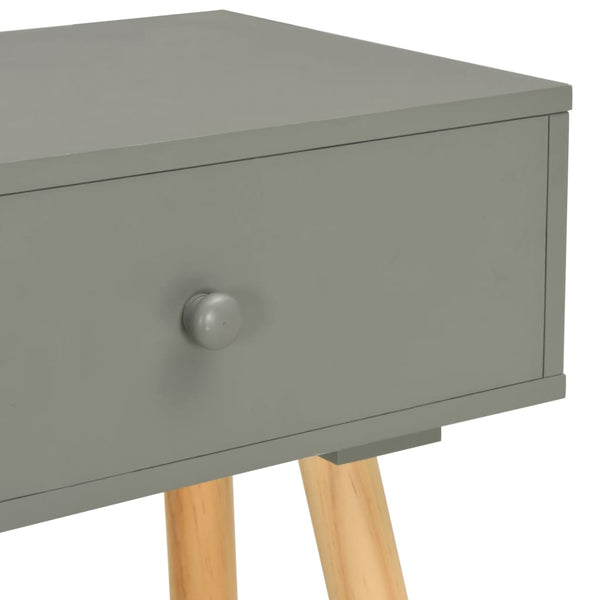 Nachttische 2 Stk. Grau Kiefer Massivholz