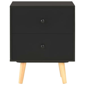 Nachttische 2 Stk. Schwarz 40 x 30 x 50 cm Kiefer Massivholz