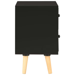 Nachttische 2 Stk. Schwarz 40 x 30 x 50 cm Kiefer Massivholz