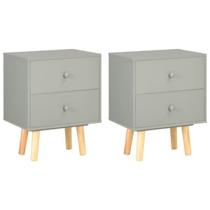 vidaXL Tables de chevet 2 pcs Gris 40 x 30 x 50 cm Bois de pin massif