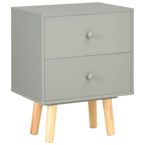 vidaXL Tables de chevet 2 pcs Gris 40 x 30 x 50 cm Bois de pin massif