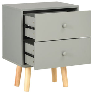 vidaXL Tables de chevet 2 pcs Gris 40 x 30 x 50 cm Bois de pin massif