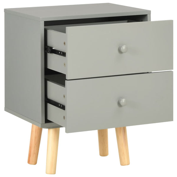 vidaXL Tables de chevet 2 pcs Gris 40 x 30 x 50 cm Bois de pin massif