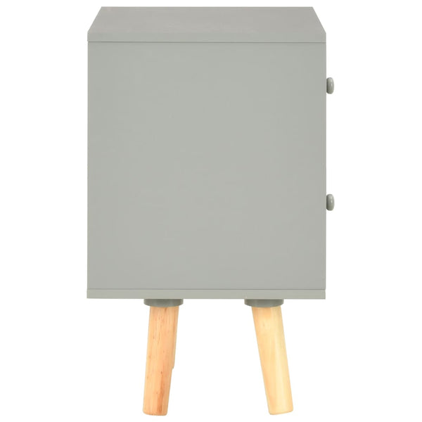 vidaXL Tables de chevet 2 pcs Gris 40 x 30 x 50 cm Bois de pin massif