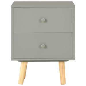 vidaXL Tables de chevet 2 pcs Gris 40 x 30 x 50 cm Bois de pin massif