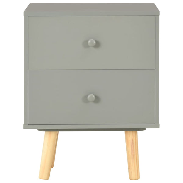 vidaXL Tables de chevet 2 pcs Gris 40 x 30 x 50 cm Bois de pin massif
