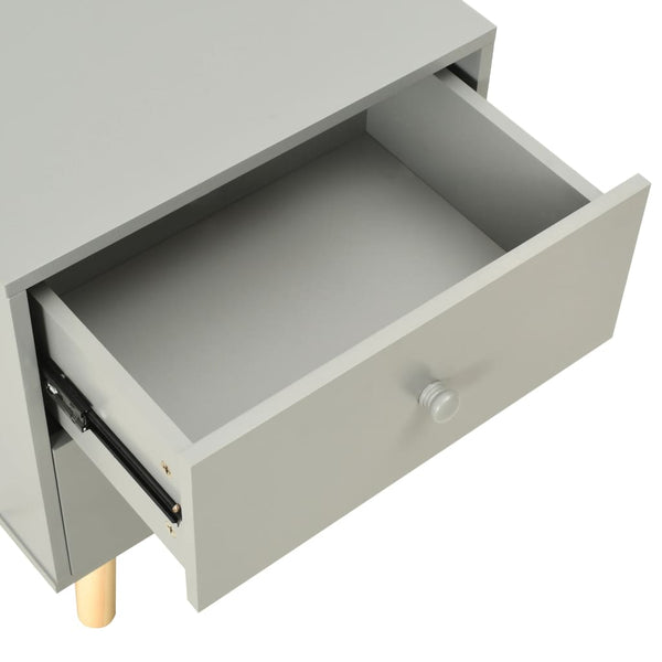 vidaXL Tables de chevet 2 pcs Gris 40 x 30 x 50 cm Bois de pin massif
