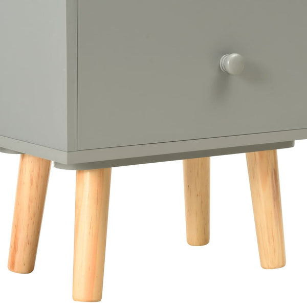 vidaXL Tables de chevet 2 pcs Gris 40 x 30 x 50 cm Bois de pin massif