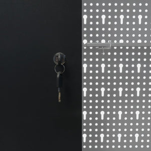 Wand-Werkzeugschrank Industrie-Stil Metall Grau und Schwarz