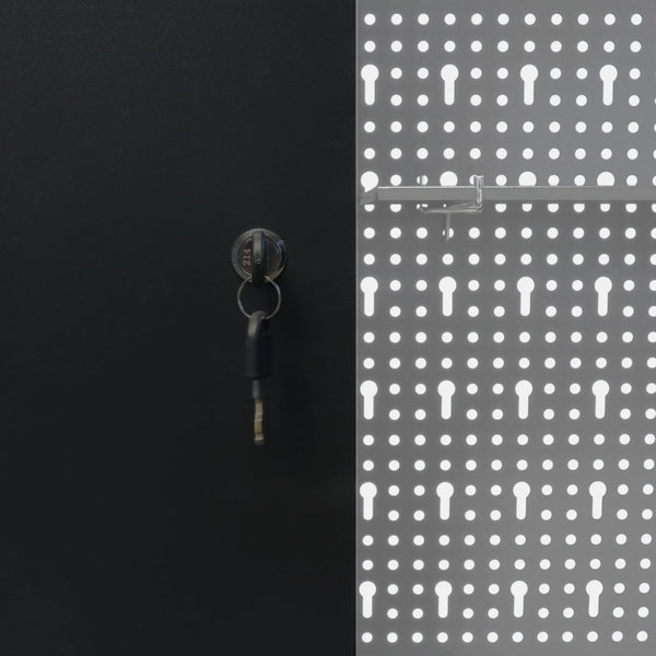 Wand-Werkzeugschrank Industrie-Stil Metall Grau und Schwarz