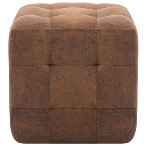 Pouf 2 Stk. Braun 30x30x30 cm Wildleder-Optik