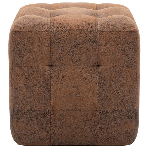 Pouf 2 Stk. Braun 30x30x30 cm Wildleder-Optik