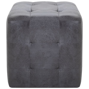 Pouf 2 Stk. Grau 30x30x30 cm Wildleder-Optik