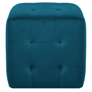 Pouf 2 Stk. Blau 30x30x30 cm Samtstoff