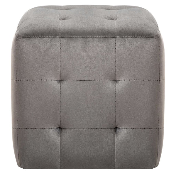 Pouf 2 Stk. Grau 30x30x30 cm Samtstoff