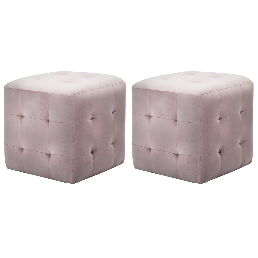 vidaXL Poufs 2 pcs Rose 30x30x30 cm Velours