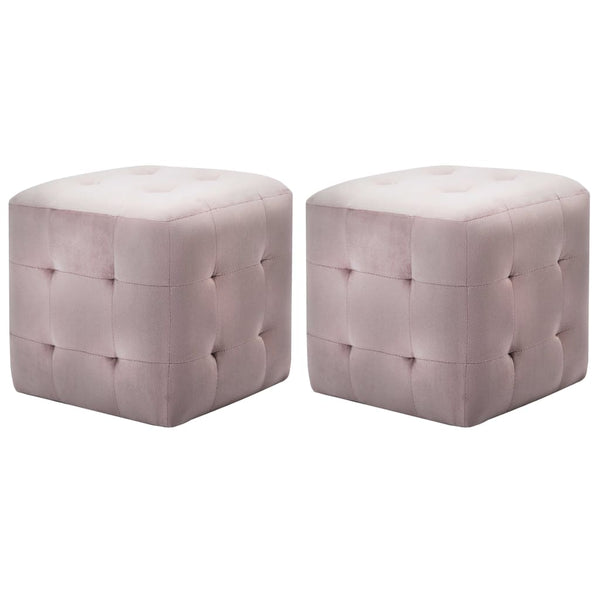vidaXL Poufs 2 pcs Rose 30x30x30 cm Velours