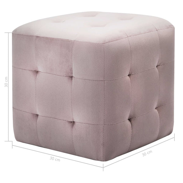 vidaXL Poufs 2 pcs Rose 30x30x30 cm Velours