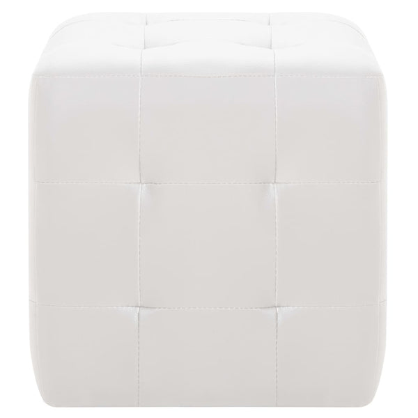 Pouf 2 Stk. Weiß 30x30x30 cm Kunstleder