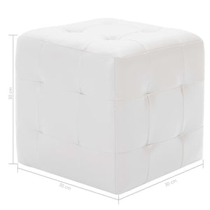Pouf 2 Stk. Weiß 30x30x30 cm Kunstleder