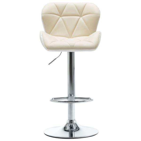 vidaXL Tabourets de bar 2 pcs Crème Similicuir