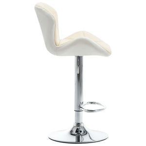 vidaXL Tabourets de bar 2 pcs Crème Similicuir
