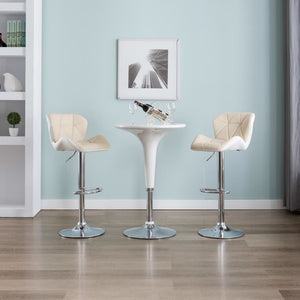 vidaXL Tabourets de bar 2 pcs Crème Similicuir