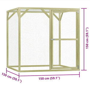 Hühnerkäfig 1,5x1,5x1,5 m Imprägniertes Kiefernholz