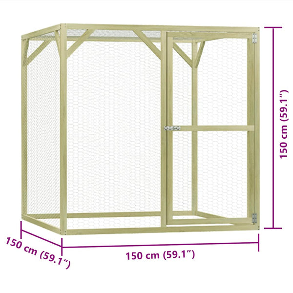 Hühnerkäfig 1,5x1,5x1,5 m Imprägniertes Kiefernholz