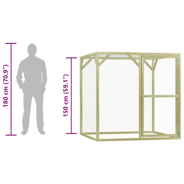 Hühnerkäfig 1,5x1,5x1,5 m Imprägniertes Kiefernholz