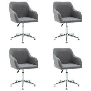 vidaXL Chaises de salle à manger pivotantes 4 pcs Tissu gris clair