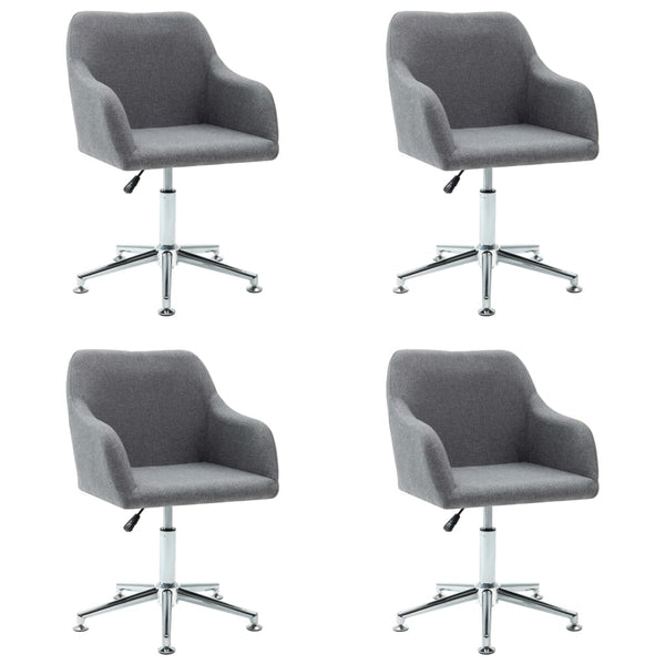 vidaXL Chaises de salle à manger pivotantes 4 pcs Tissu gris clair