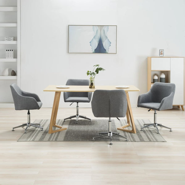 vidaXL Chaises de salle à manger pivotantes 4 pcs Tissu gris clair