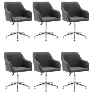 Esszimmerstühle Drehbar 6 Stk. Dunkelgrau Stoff