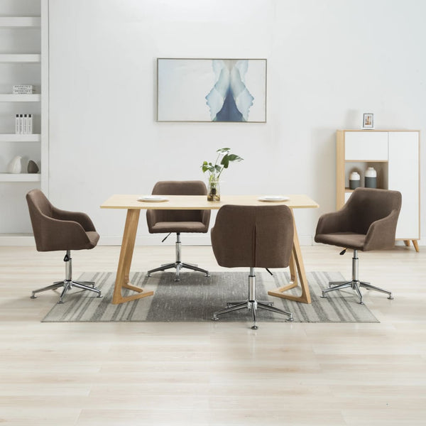 Esszimmerstühle Drehbar 4 Stk. Braun Stoff