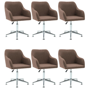 Esszimmerstühle Drehbar 6 Stk. Braun Stoff