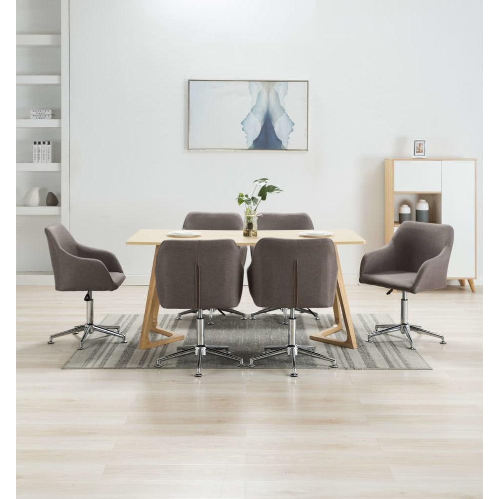 Esszimmerstühle Drehbar 6 Stk. Taupe Stoff