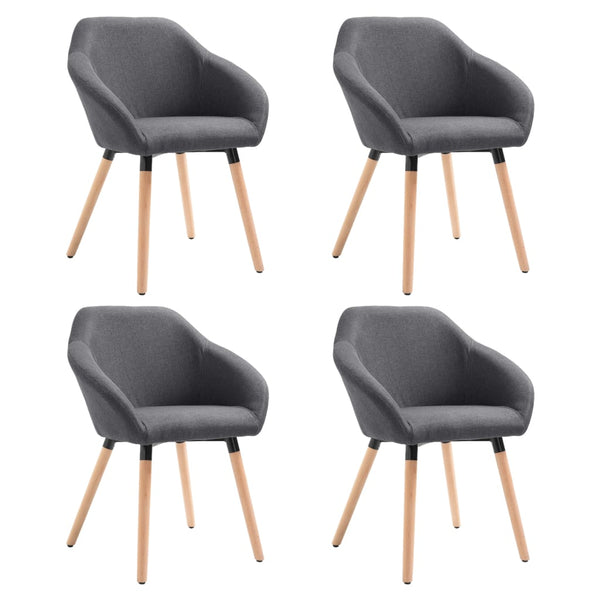 vidaXL Chaises de salle à manger 4 pcs Gris foncé Tissu